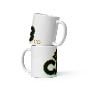 White glossy mug